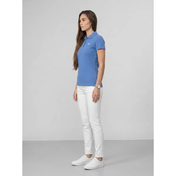  Ženska majica s kratkimi rokavi z ovratnikom 4F WMM00TPTSF0768 DENIM 