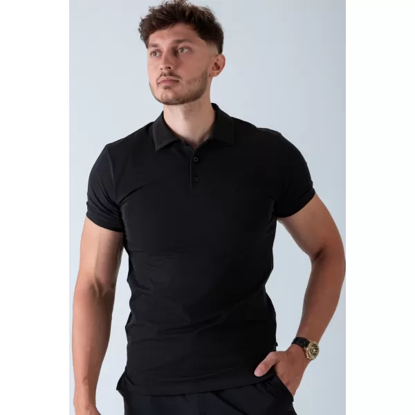  Moške majice s kratkimi rokavi NEBBIA MIKE MUSCLE FIT POLO 157 ČRNA 