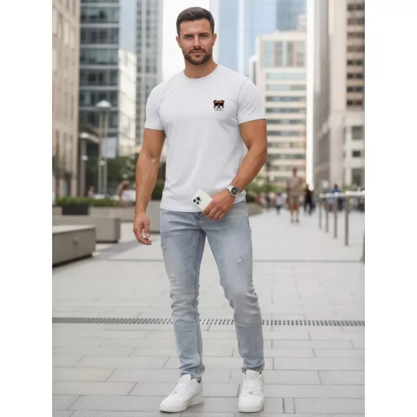  Moška majica s kratkimi rokavi DSTREET NX0125R-WH BELA 
