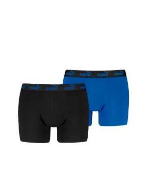 Moške boksarice PUMA ELEMENTS MEN BASIC BOXERS 2P 93875301 ČRNA/MODRA