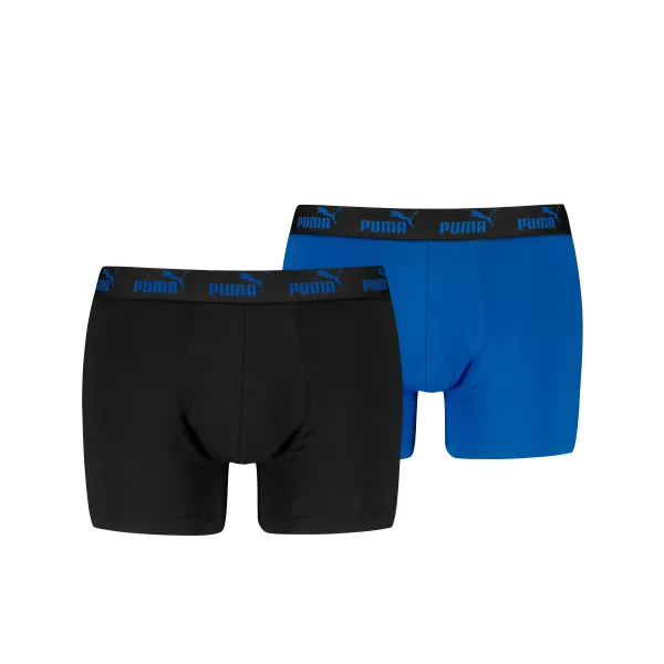  Moške boksarice PUMA ELEMENTS MEN BASIC BOXERS 2P 93875301 ČRNA/MODRA 