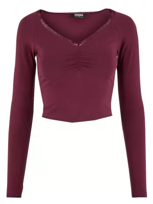 Ženska majica s kratkimi rokavi URBAN CLASSICS TB7729-01151 ČEŠNJA