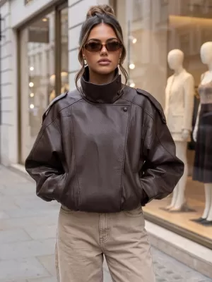 Ženska jakna DSTREET TY5961 RJAVA