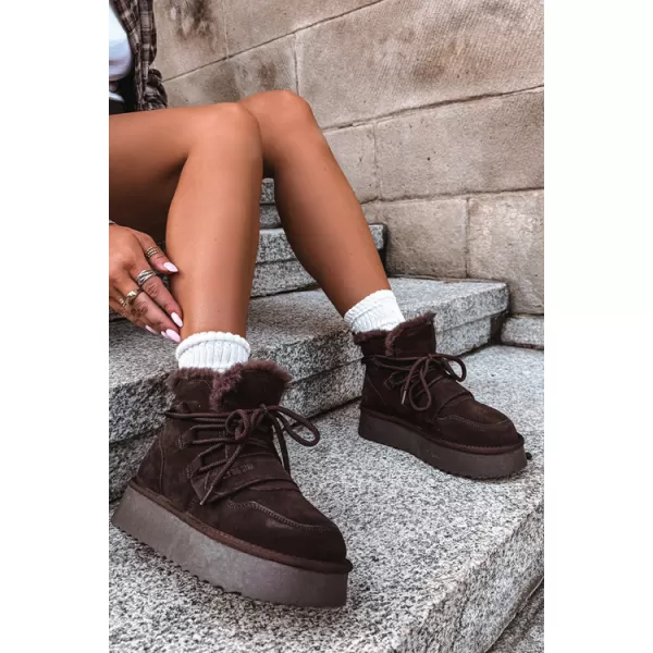  Ženski snežaki BIG STAR SHOES UU274316 RJAVE/BEŽ SENCE 