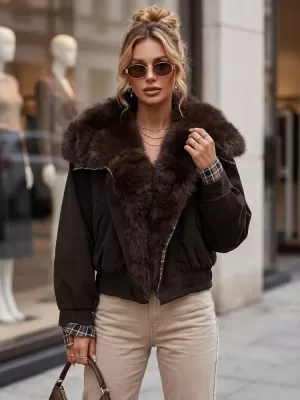 Ženska jakna DSTREET TY5843 RJAVA