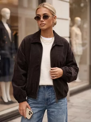 Ženska jakna DSTREET TY6053 RJAVA
