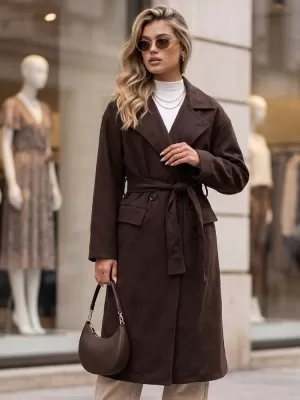 Ženski plašč DSTREET NY0785 RJAVA