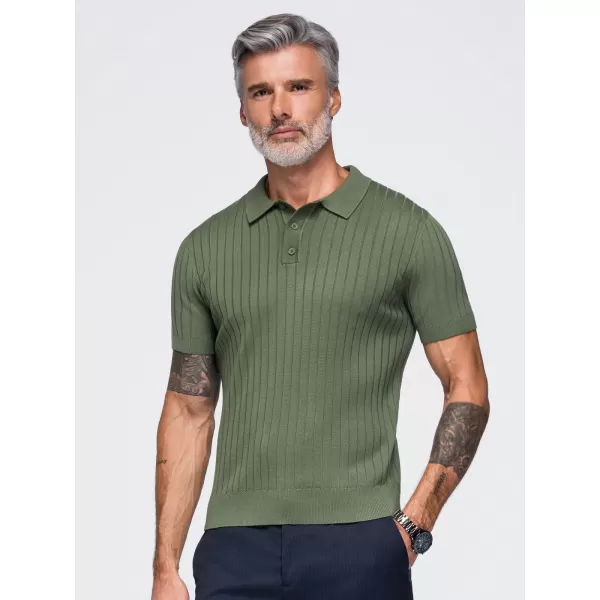  Moška polo majica OMBRE OM-POSS-0180 OLIVNO 