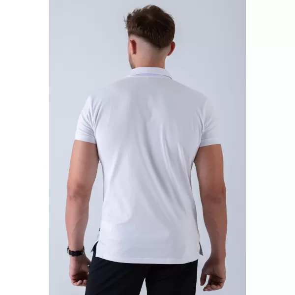  Moške majice s kratkimi rokavi NEBBIA MIKE MUSCLE FIT POLO 157 BELA 