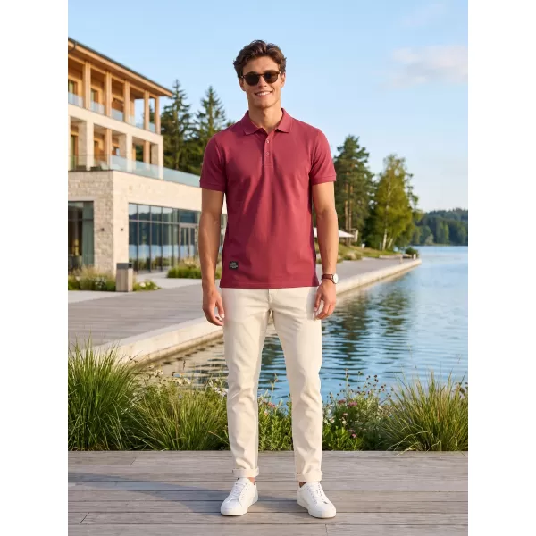  Moška majica s kratkimi rokavi z ovratnikom ALTISPORT NP/ALMST90601 BORDO 