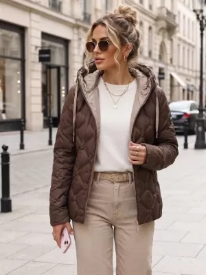 Ženska jakna DSTREET TY5883 RJAVA