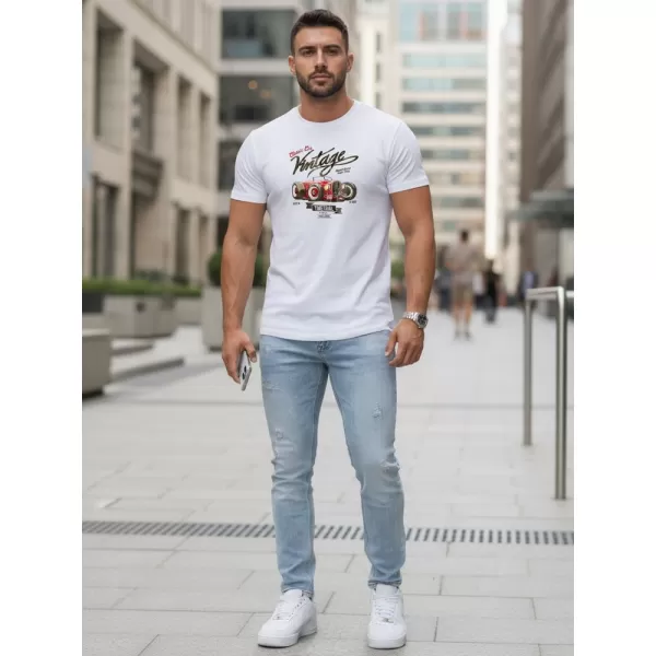  Moška majica s kratkimi rokavi DSTREET NX5094R-WH BELA 
