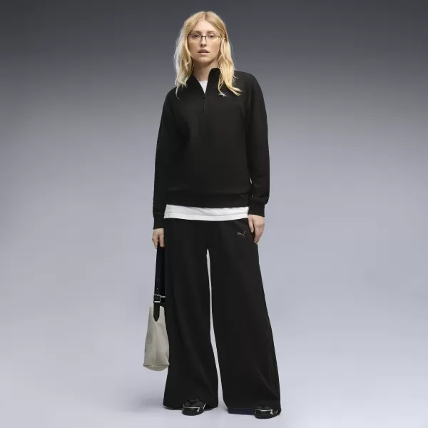  Ženske hlače PUMA CLASS RELAXED WIDE LEG PANTS 69401301 ČRNA PUMA 