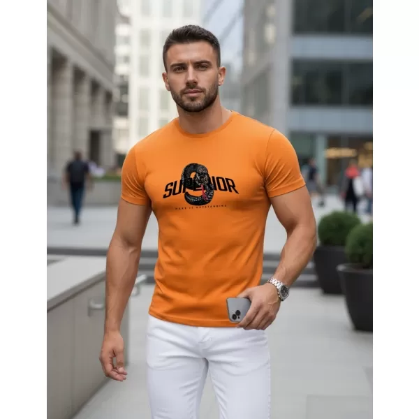  Moška majica s kratkimi rokavi DSTREET NX5019R-OR ORANŽNA 