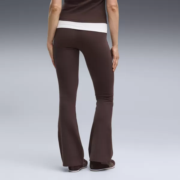  Ženske pajkice PUMA ESS HIGH-WAIST FLARED LEGGINGS 63154233 ČOKOLADNI FONDI 