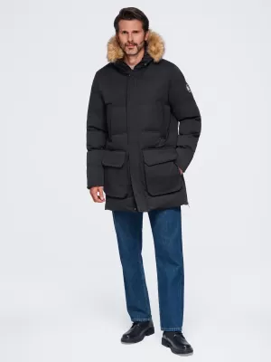 Moška parka OMBRE OM-JALJ-0310 ČRNA