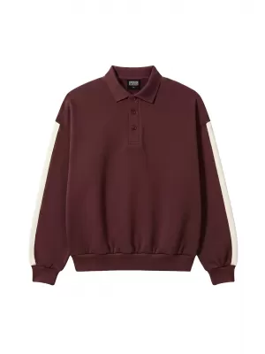 Moška majica s kratkimi rokavi z ovratnikom URBAN CLASSICS TB8595-01151 ČEŠNJA