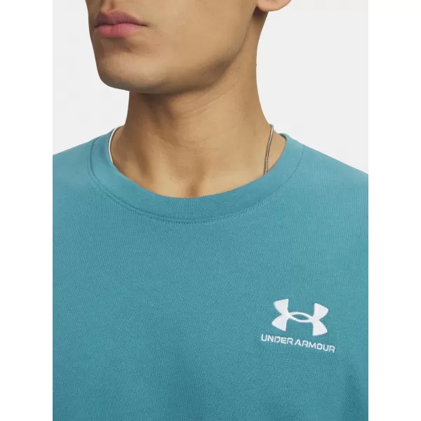  Moška majica s kratkimi rokavi UNDER ARMOUR M LOGO EMB HEAVYWEIGHT SS 1373997-466 MODRA 