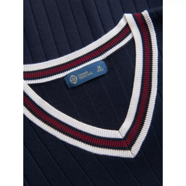  Moška majica s kratkimi rokavi OMBRE OM-TSCT-0266 MORNARSKO MODRA 