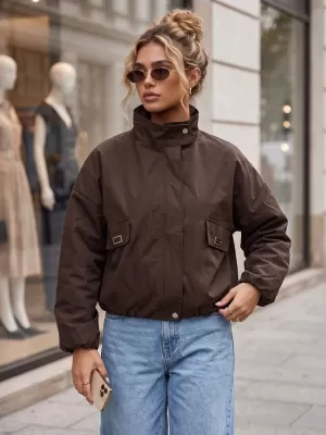 Ženska jakna DSTREET TY6022 RJAVA