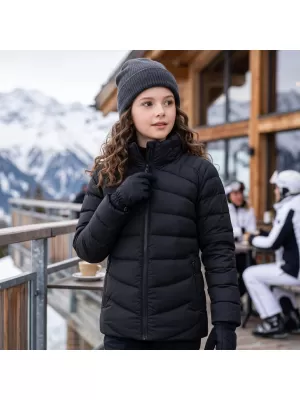 Otroška ultralahka jakna ALPINE PRO RETERO ČRNA