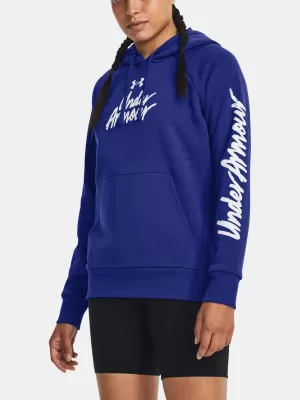 Ženski pulover UNDER ARMOUR UA RIVAL FLEECE GRAPHIC HDY 1379609-400 MODRA