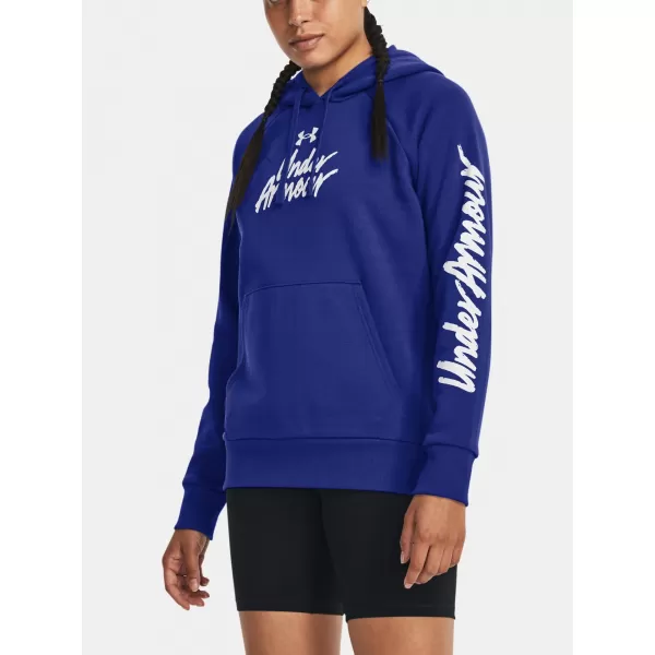  Ženski pulover UNDER ARMOUR UA RIVAL FLEECE GRAPHIC HDY 1379609-400 MODRA 