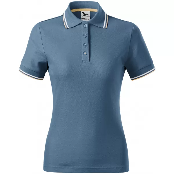  Ženska majica s kratkimi rokavi z ovratnikom MALFINI FOCUS 233 DENIM 