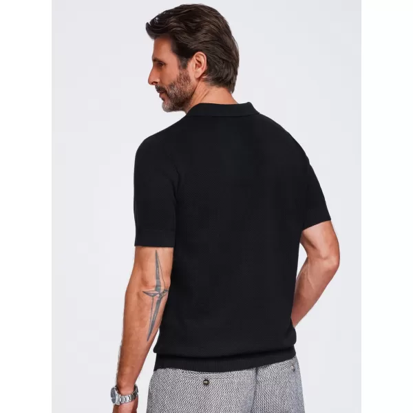  Moška polo majica OMBRE OM-POSS-0178 ČRNA 