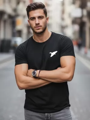 Moška majica s kratkimi rokavi DSTREET NX0183R-BK ČRNA