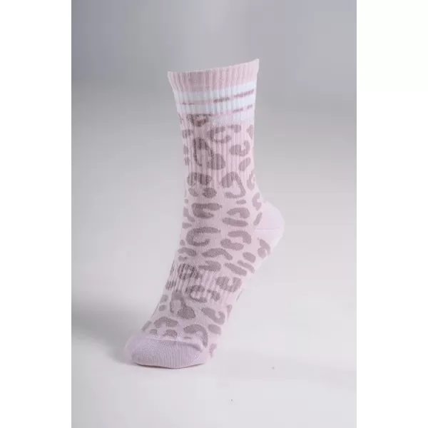  Kratke nogavice z leopardjim potiskom NEBBIA PRIMAL 106 ROZA LEOPARD 