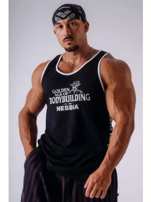 Moške majice brez rokavov NEBBIA OLYMPIA MUSCLE BACK STRINGER 948 ČRNA