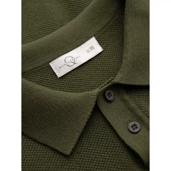  Moška polo majica OMBRE OM-POSS-0178 OLIVNO 