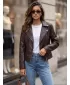 Ženska jakna DSTREET TY5729 RJAVA