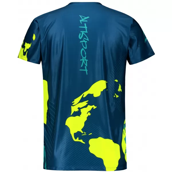  Moška vrhunska majica za prosti čas ALTISPORT VOJ/ALM130TR06 MORNARSKO-FLUO RUMENA 