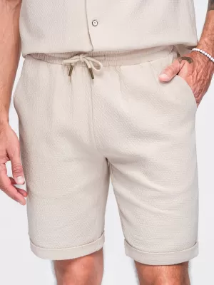 Moške kratke hlače OMBRE OM-SRCS-0207 KREMA
