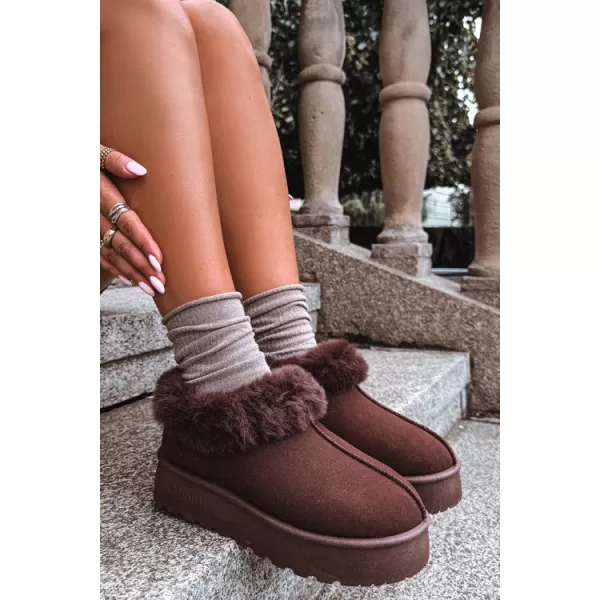  Ženski snežaki BIG STAR SHOES UU274203 RJAVE/BEŽ SENCE 