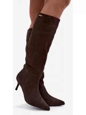 Ženski škornji BIG STAR SHOES UU274495 RJAVE/BEŽ SENCE