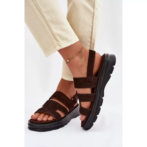  Ženske sandale BIG STAR SHOES TT274483 RJAVA/BEŽ 
