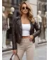 Ženska jakna DSTREET TY5710 RJAVA