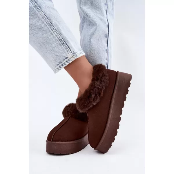 Ženski snežaki BIG STAR SHOES UU274203 RJAVE/BEŽ SENCE 