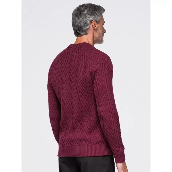  Moški pulover OMBRE OM-SWSW-0190 BORDO 