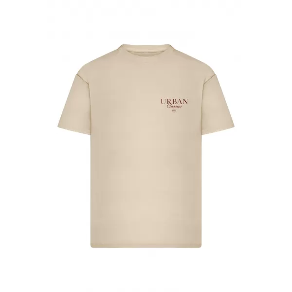  Moška majica s kratkimi rokavi URBAN CLASSICS TB8755 BELA/PEŠČENA 