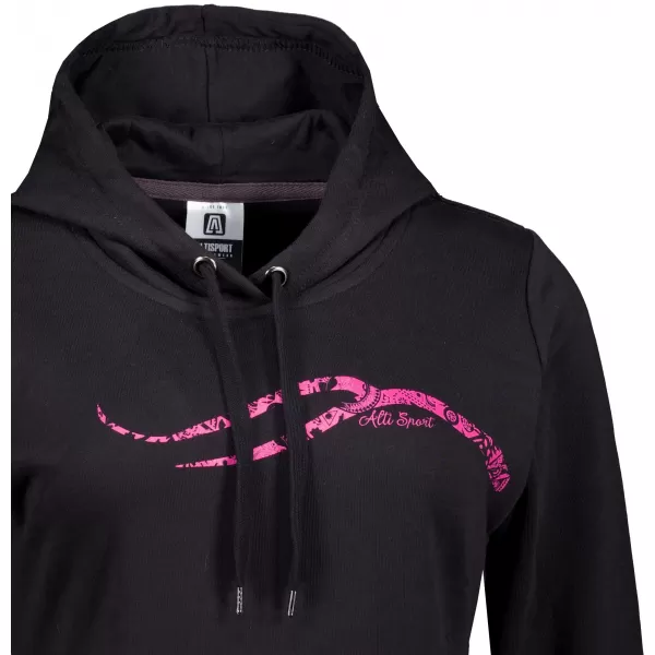  Ženski podaljšan pulover ALTISPORT ALW001419 ČRNO ROZA 