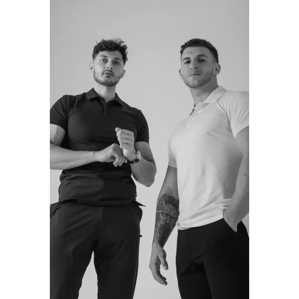  Moške majice s kratkimi rokavi NEBBIA MIKE MUSCLE FIT POLO 157 BELA 