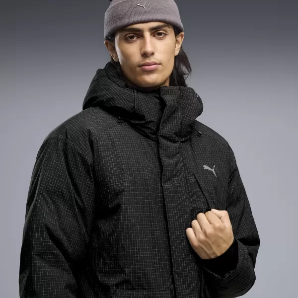  Moški plašč PUMA PROTECTIVE HOODED DOWN PARKA M 69456301 ČRNA PUMA 