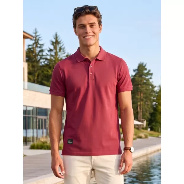  Moška majica s kratkimi rokavi z ovratnikom ALTISPORT NP/ALMST90601 BORDO 
