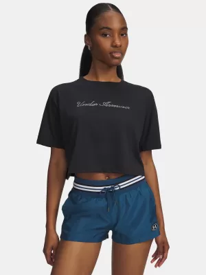 Ženska majica s kratkimi rokavi UNDER ARMOUR W WM CROP SS 6010588-001 ČRNA
