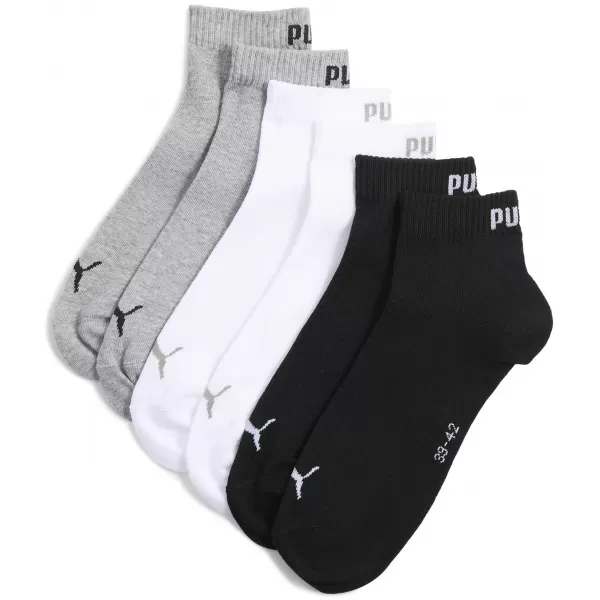  Nogavice PUMA UNISEX QUARTER PLAIN 3P 93858917 SIVA/BELA/ČRNA 