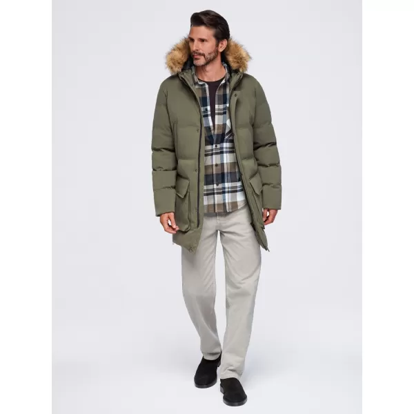 Moška parka OMBRE OM-JALJ-0310 TEMNO OLIVNO 